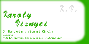 karoly visnyei business card